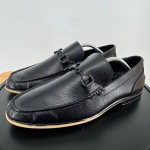 Kenneth Cole Reaction Crespo 2.0 Bit Loafer Mens 11 Black Pebble Grain Slip On